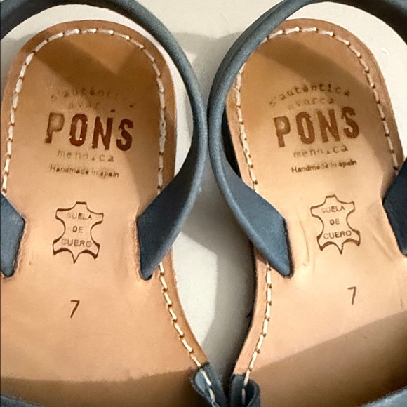 Avarcas Pons Blue Leather Sandals - Picture 4 of 6